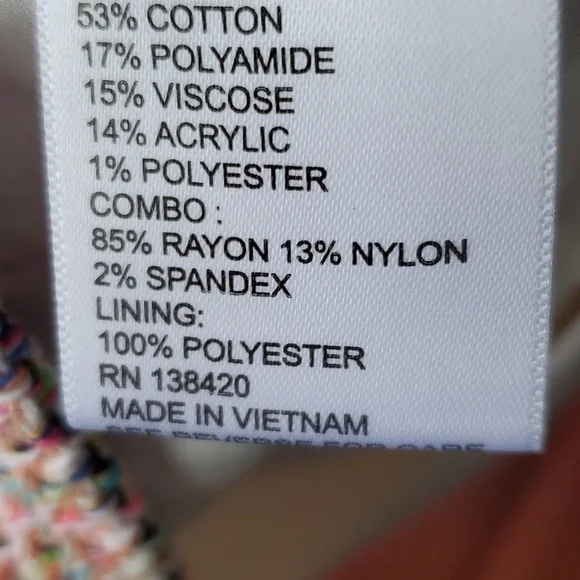 Carlisle Collection multi color knit full zip crop jacket white sleeves R $645 - Picture 11 of 13